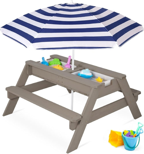 Gray Navy Kids Three In One Sand And Water Table Umbrella